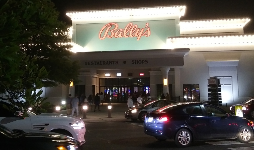 Bally\\'s Dover Casino entrance on a busy night